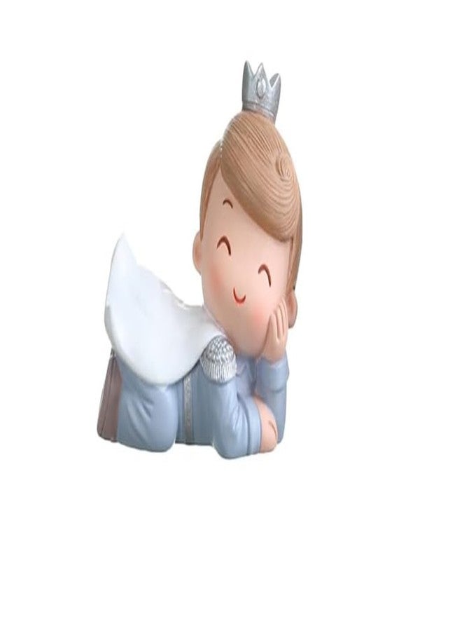 The Pot Dealer Mini Princess Miniature Flying Prince Boy Resin Showpieces for Gift and Home Decor Mini Garden Figurines Doll Statue Boy Ideal Gift for Friends (Crown Prince) - Image 1